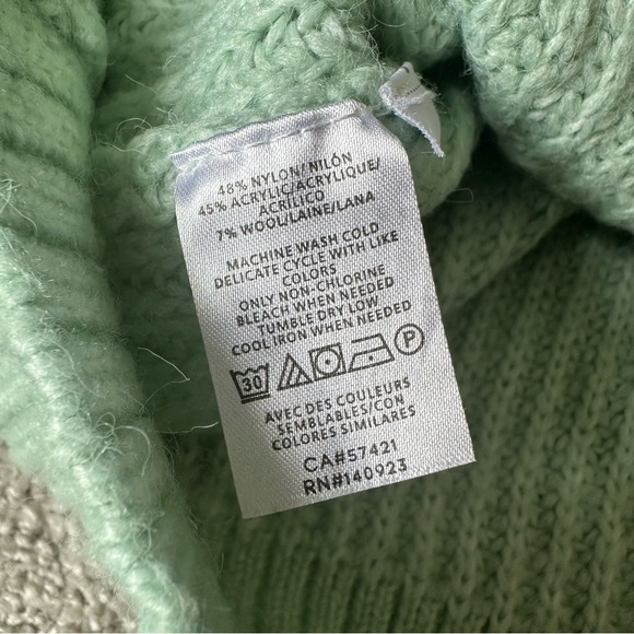 LOFT Mockneck Knit Sweater in Light Green - Picture 6 of 6